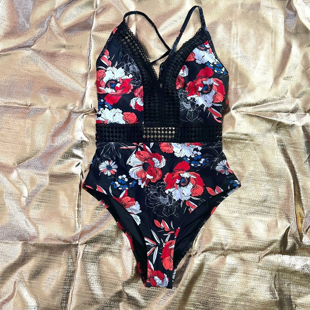 Cupshe Floral One Piece Bathing Suit
